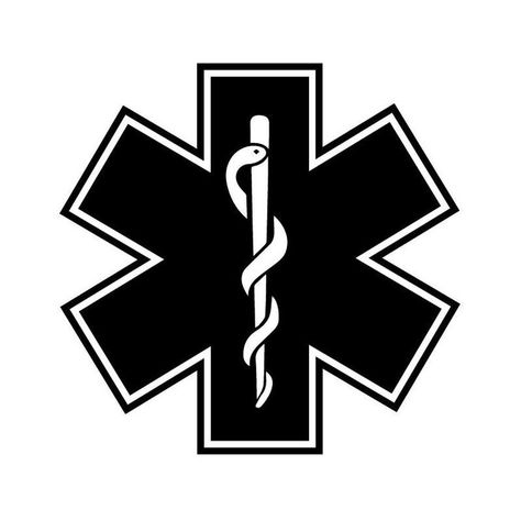 Firefighter EMT Ambulance Paramedic Symbol Decal Medic Symbol, Ambulance Logo, Firefighter Drawing, Pharmacy Doctor, Punk Store, Ems Logo, Pharmacy Logo, Firefighter Emt, Medical Symbols