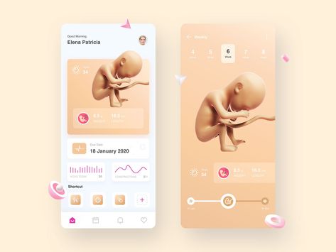 Pregnancy Tracker by Rudi Hartono Pregnant App, Pregnancy Tracking, Health App Design, Figma Design, Pregnancy Tracker, Prototyping Tools, Baby Apps, Pregnancy Apps, Mobile Web Design