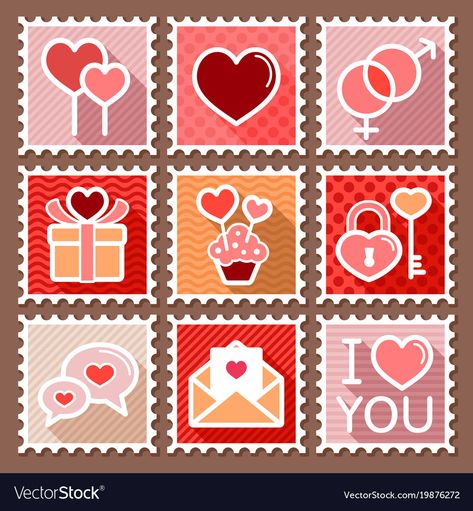 Cute Valentines Stickers, Card For Marriage, Romantic Stickers, Valentines Stickers, Valentines Illustration, Valentines Day Clipart, Valentine Stickers, Valentines Day Background, Bullet Journal Lettering Ideas