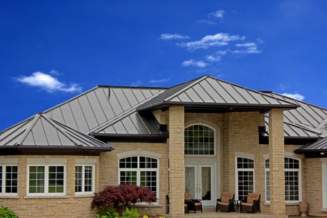 Heritage Series roof in Chocolate Brown colour. Location - Rockport, Ontario Chocolate Brown Roof House Colors, Brown Metal Roof, Brown Roof House Colors, Brown Roof Houses, Metal Roof Houses, Metal Roofs, Brown Roof, Roof House, Steel Roofing