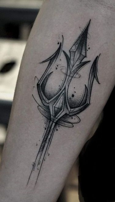 Trident Tattoo For Women, Posiden Tattoo Trident, Cortana Tattoo, Posideon Tattoo, Posiden Trident Tattoo, Trident Tattoo Feminine, Poseidon Trident Tattoo, Trident Drawing, Poseidons Trident