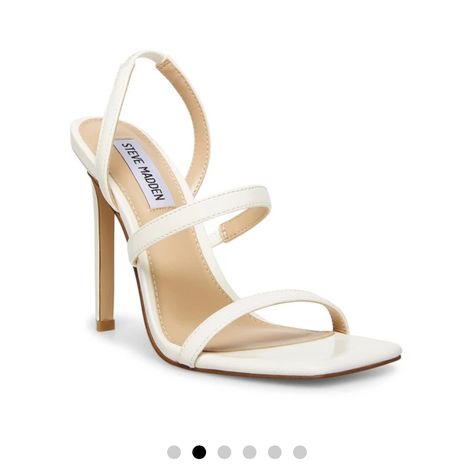 Brand New In Box. Size 6.5, White Color. Steve Madden “Grade White” Sandal. Purchased For My Wedding But Found Another Style I Wanted To Wear And I Wasn’t Able To Return. Perfect Condition. White Sandal, Steve Madden Store, Steve Madden Heels, Timeless Dress, White Heels, White Sandals, Black Leather Heels, 5 Inch Heels, Lace Up Heels