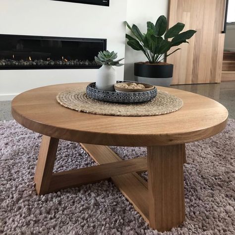 The exquisite Nordic #roundcoffeetable is one of our most popular designs. https://www.lumberfurniture.com.au/product/nordic-round-coffee-table/ #interiordesign #interiordesigner #livingroom #coffeetable #coffee #interiordecorating #livingroomdecor #interiorstyling Round Coffee Table Decor, Style A Coffee Table, Nordic Coffee Table, Recycled Timber Furniture, Timber Vanity, Made Coffee Table, Timber Shelves, Coffee Table Base, Live Edge Dining Table