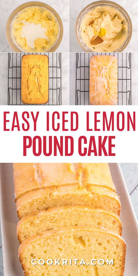 This moist and zesty iced lemon pound cake is a perfect Starbucks copycat! Easy to make at home with fresh lemons and a sweet glaze. Ideal for breakfast or a treat! Pound Cake Glaze, Iced Lemon Pound Cake, Poppy Seed Bread, Frosted Lemonade, Lemon Poppyseed Bread, Lemon Loaf Cake, Chicken Skewer Recipe, Lemon Pound Cake Recipe, Sweet Glaze