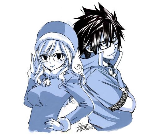 Glasses Couple, Fairy Tail Juvia, Juvia And Gray, Fairy Tail Gruvia, Fairy Tail Family, Juvia Lockser, Gray Fullbuster, Anime Fairy Tail, Fairy Tail Couples