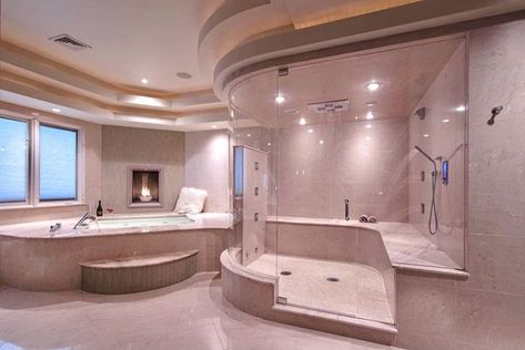 Pink Bathroom Luxury, Minimal Modern Bathroom Interior Design, Big Bathrooms Luxury, Big Bathroom Aesthetic Luxury, Aesthetic Big Bathroom, Huge Bathroom Luxury, Mansion Bathrooms Luxury, Bathroom Aesthetic Luxury, Luxury Bathroom White