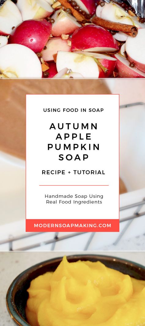 Tutorial: Fall Medley Soap with Homemade Apple Cider and Pumpkin Puree Homemade Cider, Pumpkin Soap, Diy Soap Recipe, Cold Process Soap Recipes, Homemade Apple Cider, Soap Tutorial, Soap Making Recipes, Roasted Pumpkin, Soap Making Supplies