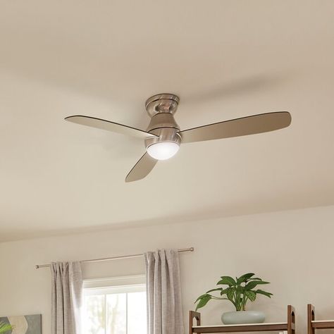 Bead Collection, Flush Mount Ceiling Fan, Stainless Steel Cleaning, Fan With Light, Ceiling Fan With Remote, Ceiling Fans, Brushed Stainless Steel, Flush Mount Ceiling, Ceiling Fan With Light