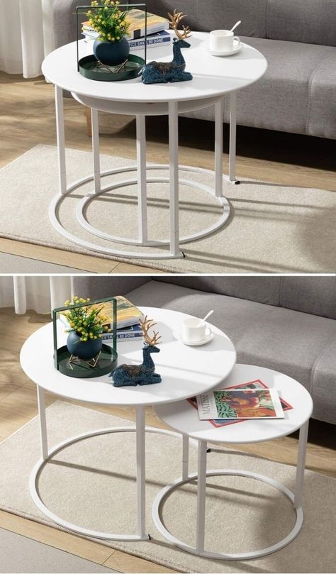 Trendy Coffee Table 2022, Small Living Coffee Table, Small Circle Coffee Table, Living Room Without Coffee Table Ideas, Small Modern Coffee Table, Small White Coffee Table, Coffee Tables For Small Living Rooms, Small Living Room Table Ideas, Coffee Table Ideas For Small Spaces