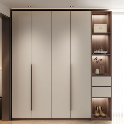 Hinged Storage Cabinet Modern Wardrobe Armoire with Garment Rod Wardrobe Laminate Design, Vstupná Hala, Bedroom Wardrobe Design, Wardrobe Door Designs, Wardrobe Interior, Wood Wardrobe, Wardrobe Organisation, Bedroom Cupboard, Cabinet Modern