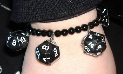 Dnd Dice Jewelry, Dnd Bracelet, Dnd Gift Ideas, Dnd Jewelry, Dice Bracelet, Dnd Journal, Junkrat And Roadhog, Nerdy Jewelry, Big Lizard