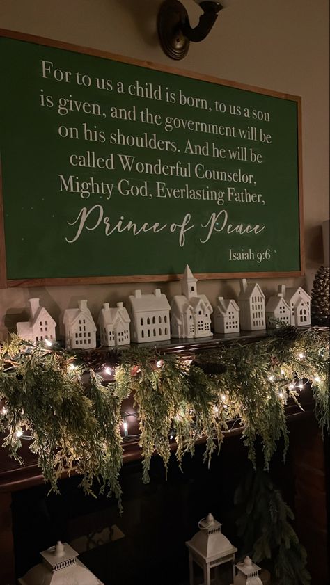 Christmas Decorations Christian, Christian Christmas Decor Ideas, Isaiah 9:6, Isaiah 9 6 Christmas, Christian Christmas Decorations, Fireplace Christmas, Wonderful Counselor, Isaiah 9 6, Isaiah 9