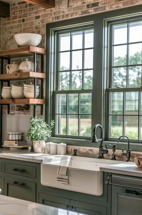 Tudor Style Home Kitchen, Rustic House Colors Interior Design, Tudor Style Homes Interior Kitchen, Tutor House, Country Kitchen Inspiration, Best Kitchen Ideas, Craftsman Style Kitchen, Dreamy Kitchens, Kitchen Cabinets Ideas