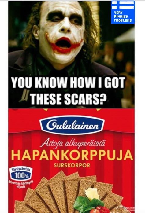 So Very Finnish (Worth every scar XD) - ...so, when you don't understand a damn word on the packaging, but the taste's great ~.~ Finnish Memes, Finnish Language, Deadpool Videos, Video Games Artwork, Video Game Covers, Celebrities Female, Finland, Packaging, Humor