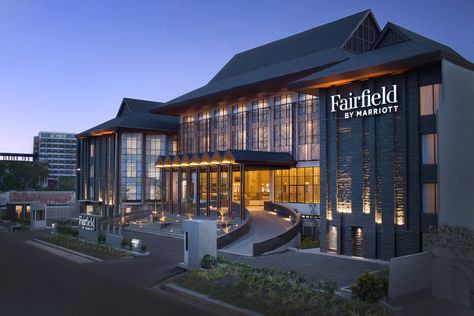 Fairfield by Marriott Belitung Exterior #Rooms, #comfort, #Relax, Hotel Project Architecture, Resort Design Plan, Hotel Facade, Hotel Exterior, Belitung, Architecture Concept Diagram, Resort Design, Hotel Architecture, Hospital Design