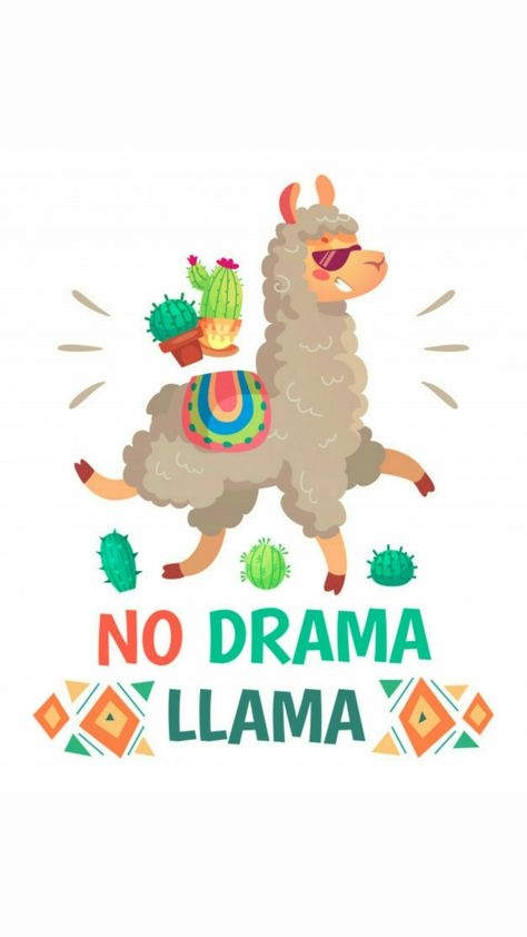 No Drama Lama, Cartoon Llama, Baby Cactus, No Drama Llama, Drama Llama, Mandrill, Llama Drama, Llama Alpaca, Cute Llama