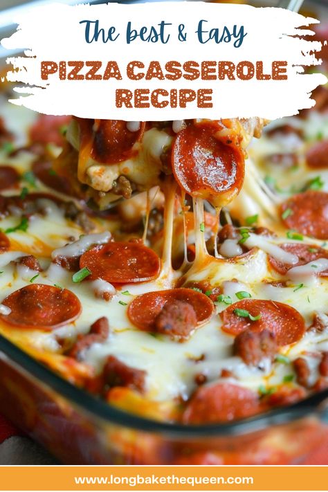 Craving the flavors of pizza in a cozy casserole? Try our mouthwatering Pizza Casserole Recipe! Loaded with cheesy goodness, savory meats, and a hint of Italian seasoning, it's a crowd-pleaser. Whip up this family favorite and watch it disappear in no time! Pin it now and satisfy your pizza cravings tonight! Pizza Casserole Recipe, Pizza Ideas, Pizza Casserole, Beef Casserole Recipes, Pasta Dinner Recipes, Easy Pizza, Beef Casserole, Easy Casserole Recipes, Easy Casserole