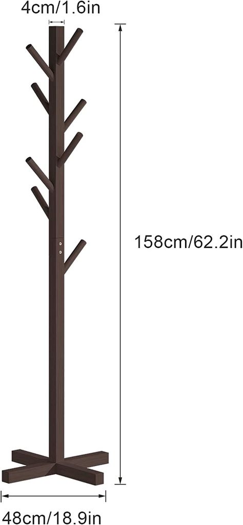 Tiasott Wooden Coat Rack Stand,Free Standing Tree Hanger,Standing Coat Rack with 8 Hooks,Hallway Entryway Clothes Hanger for Suits,Hats,Scarves,Handbags,Umbrella,Brown : Amazon.ca: Home Hand Bag Stand Ideas, Wooden Clothes Hangers Ideas, Handbag Rack Ideas, Handbag Stand Ideas, Wooden Coat Tree, Bag Stand Hanger, Coat Rack Entryway Standing, Wooden Handbag Hanger, Wooden Coat Stand