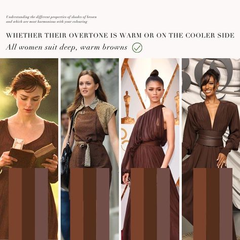 Colour Analysis + Personal Styling | An overtone comparison post with 3 neutral leaning warm seasons. The Soft Autumn Palette, the Bright Spring Palette and finally, the Dark… | Instagram Bright Spring Palette, Deep Autumn Palette, Gamine Outfits, Soft Autumn Deep, Autumn Deep, Autumn Color Palette Fashion, Soft Autumn Palette, Deep Autumn Color Palette, Soft Autumn Color Palette