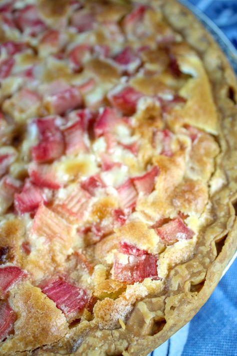 Rhubarb Cream Pie, Rhubarb Custard Pie, Rhubarb Custard Pies, Rhubarb Custard, Rhubarb Desserts, Rhubarb Pie, Rhubarb And Custard, Cream Pie Recipes, Delicious Cream