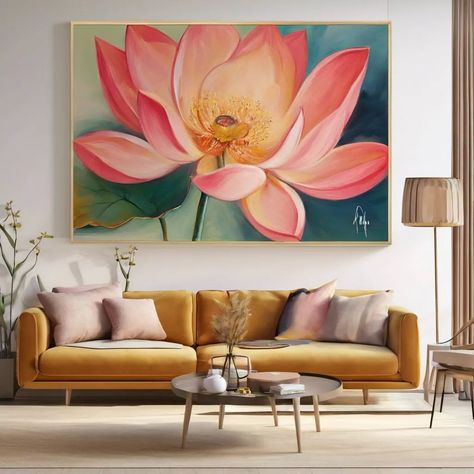 In Vastu Shastra, lotus paintings are considered highly auspicious. Here’s why they’re a great addition to your home:  1. Positive Energy Magnet   - The lotus flower is known for attracting positive vibes. According to Vastu, placing a lotus painting in your home can help bring in good energy, peace, and harmony.  2. Symbol of Prosperity   - The lotus is associated with wealth and prosperity, especially when it’s linked to goddess Lakshmi. A lotus painting in the home, especially in the liv... Vastu Paintings For Home, Painting As Per Vastu, Lotus Paintings, Painting Backgrounds, Texture Paintings, Lotus Painting, Paintings For Home, Pooja Room Door, Sip And Paint