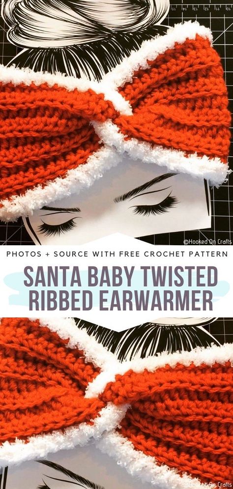 Very Merry Christmas Accessories Free Crochet Patterns - Free Crochet Patterns Crochet Santa, Crochet Ear Warmer, Christmas Patterns, Crochet Vintage, Crochet Winter, Holiday Crochet, Haken Baby, Christmas Crochet Patterns, Christmas Accessories