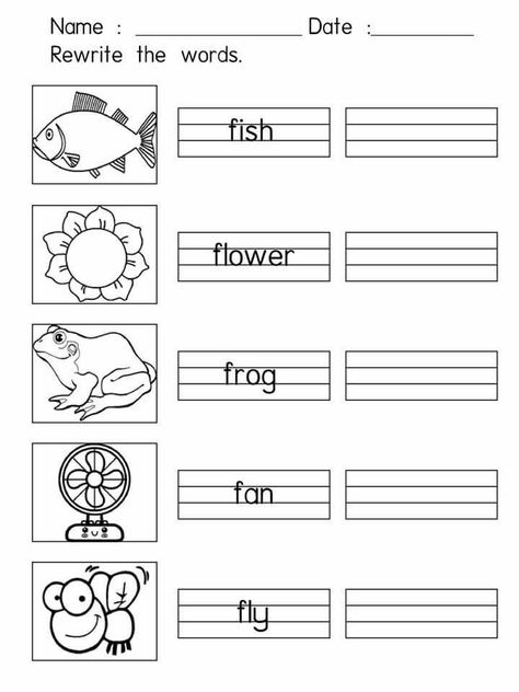 Handwriting Worksheets For Kindergarten, Kindergarten Math Worksheets Addition, Color Worksheets For Preschool, Writing Sight Words, Kids Worksheet, English Worksheets For Kindergarten, Montessori Lessons, Kindergarten Reading Activities, Kindergarten Reading Worksheets