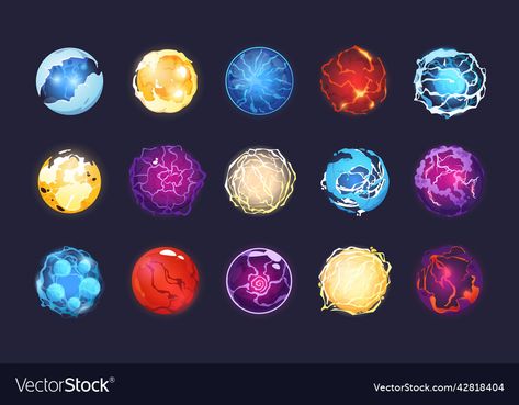 Cartoon energy spheres magic fantasy orb asset Vector Image Props Reference, Magic Orb, Twitch Badges, Dungeon Master's Guide, Magic Ball, Game Props, Space Planets, Magic Powers, Witch Magic