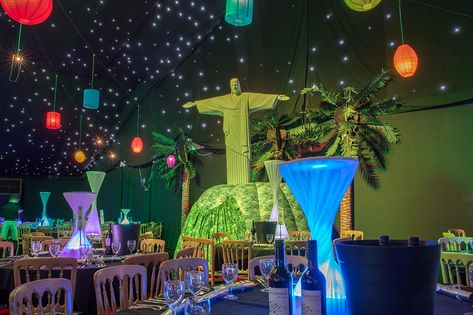 Brazil Party, Carnival Party Decorations, Christ The Redeemer Statue, Event Games, Brazil Carnival, Salsa Music, Carnival Themed Party, Carnival Theme, Rio Carnival