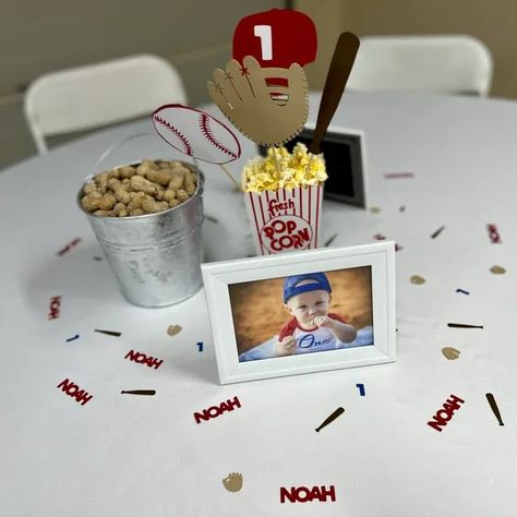 Rookie Of The Year First Birthday Table Decor, Rookie Of The Year Table Decorations, Rookie Of The Year First Birthday Centerpiece, Rookie Of The Year Centerpieces, Baseball Table Decorations, Baseball Party Theme, Baseball Party Centerpieces, Baseball Party Decor, Fun Centerpieces