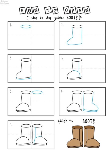 How To Draw Ugg Boots, Different Shoes Drawing, How To Draw A Shoe, Boots Design Drawing, How To Draw Boots Front View, Boots Drawing Easy, How To Draw Boots, Cut Drawings, How To Draw Shoes