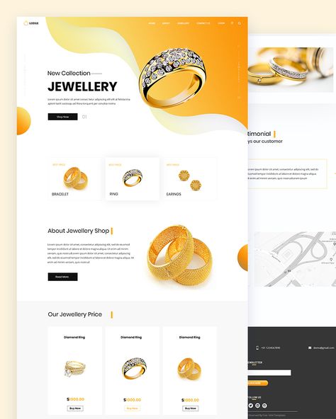 Jewellery HTML Template  Free Download Html Design, Jewelry Website Design, Psd Website, Jewelry Template, Landing Page Examples, Best Landing Pages, Adobe Illustrator Graphic Design, Ecommerce Shop, Fashion Templates