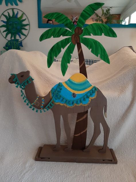 Egypt Decorations Diy, Arabian Nights Prom Decorations, Arabian Decoration, Ancient Egypt Crafts Projects, Egypt Vbs Decorations, Egypt Decorations, Camel Craft, Egypt Vbs, Egypt Crafts