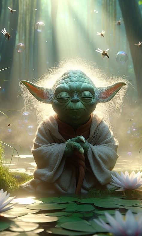 Yoda Meditating, Starwars Grogu, Yoda Drawing, Yoda Images, Cute Disney Characters, Yoda Wallpaper, Yoda Funny, Star Wars Wallpaper, Star Wars Yoda