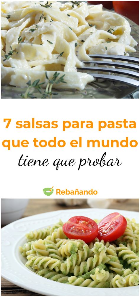 7 salsas para pasta que todo el mundo tiene que probar #pasta #salsa #recetasdepasta #comidaitaliana #spaghetti #recetasdeliciosas Pasta Recepies, Salsa Ranch, Pasta Italiana, Pasta Sauces, Alfredo Pasta, Bakery Recipes, Pasta Salad Recipes, Easy Dinner Recipes, Family Meals