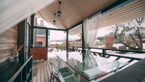 How to Winterize Your Screened-In Porch Composite Decking Designs, Screened In Porch Diy, Three Season Room, Composite Decking Boards, Outside Room, Composite Deck, Metal Railings, Glass Balustrade, Screened In Patio