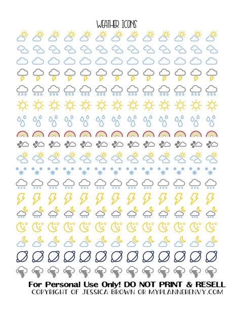 Free Printable Weather Icon Stickers from myplannerenvy.com Weather Stickers Free Printable Planner, Weather Stickers, Printables Planner, Paper Bag Scrapbook, Free Printable Planner, Sticker Printable, Weather Icon, To Do Planner, Free Planner Stickers