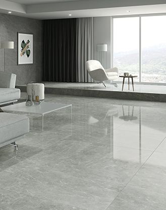 Grey Floor Tiles Living Room, Grey Tiles Living Room, Gray Porcelain Tile Floor, Home Tiles Design, Grey Marble Floor, Bedroom Tile, Italian Marble Flooring, Beautiful Tile Floor, Tiles Living Room