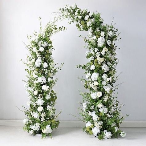 Greenery White Flower Silk Arch Flowers,wedding Backdrop Decoration,wedding Archway Flower,wedding Floral Arrangement - Etsy Australia Atrium Wedding Ceremony, White And Green Floral Wedding Arch, Wedding Arches Flowers, Artificial Flower Arch Wedding, White Flower Alter, Wedding Gazebo Decorations Outdoor Diy, Floral Half Arch Wedding, Fake Flower Wedding Arch, Chapel Wedding Florals