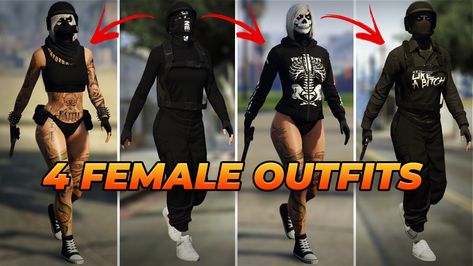 Gta Outfits Female No Glitch, Gta 5 Outfits Female Non Glitched, Gta Online Female Outfits, Gta 5 Outfits Female, Outfits Female, Female Outfits, Gta 5 Online, Gta Online, Black Joggers