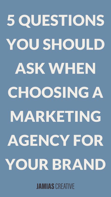 Choosing the right marketing agency to help you take your brand to the next level can be stressful but it doesn’t have to be. Depending on where you live in the world, there may be several marketing agencies all within a few miles of you. You could even choose to work with an agency that’s based in a different city. It all comes down to what you need and want. jamiascreative.com/blog/5-questions-you-should-ask-when-choosing-a-marketing-agency-for-your-brand Digital Agency Branding, Marketing Inspiration, Digital Marketing Design, Business Minded, Social Media Marketing Agency, Web Design Company, Instagram Ads, Advertising Agency, Social Marketing