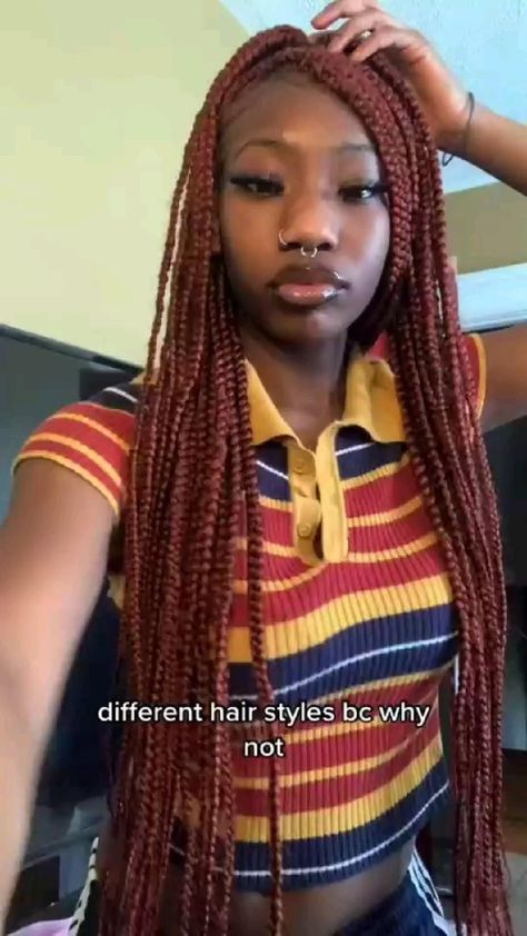 Cute Blackgirl hairstyles with knotless braids🤎. #Hairstyles #Braids #Braidshairstyles #Blackgirl. Hairstyles For Banquet, Cute Box Braids, Big Box Braids Hairstyles, Single Braids, Box Braids Hairstyles For Black Women, Cute Braided Hairstyles, Braids Hairstyles Pictures, Braided Cornrow Hairstyles, Cute Box Braids Hairstyles