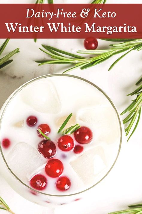 Sugar Free Christmas Cocktails, Dairy Free Christmas Cocktails, Coconut Milk Margarita, Dairy Free White Russian Recipe, Christmas Coconut Margarita, Sugar Free Alcohol, Sugar Free Cocktails, New Years Eve Drinks, Vegan Eggnog