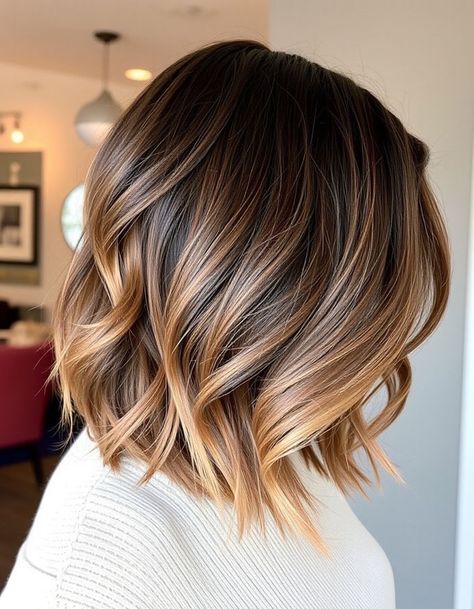 Golden Balayage Bob with Soft Waves, Bob haircut with layers, medium bob haircut, Bob haircut with bangs, medium bob haircuts with bangs, Long bob haircut, Medium bob hairstyles, medium length bob hairstyles for fine hair Balayage Lob With Bangs, Bob Hairstyles Medium Length, Soft Wave Bob, Bangs Long Bob, Medium Length Bob Hairstyles, Bob Haircut Medium, Bob Haircut With Layers, Bob Hairstyles Medium, Wavy Lob Haircut