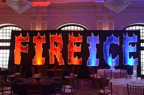 Backdrops - Ideal Party Decorators Fire And Ice Party Theme, Ice Party Theme, Fire And Ice Party, Senior Breakfast, Ice Theme, Fire Balloon, School Dance Ideas, Ice Party, Dance Theme