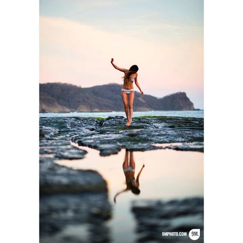 Darsan reflecting in a tide pool Tide Pool Photoshoot, Tide Pool Photography, Pool Photography, Tide Pool, Surf Brands, Pool Photos, Tide Pools, Graduation Photos, Beach Photoshoot