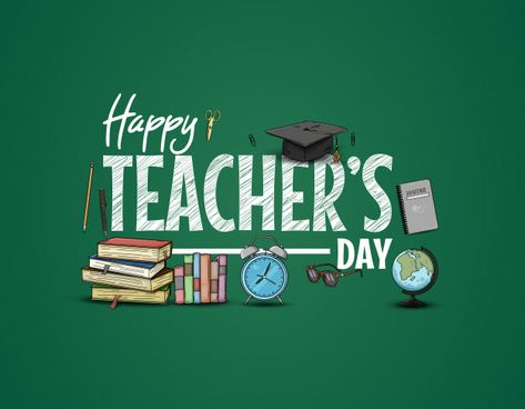 Happy teachers day with school supplies Premium Vector | Free Vector #Freepik #vector #freeschool #freedesign #freehand #freeeducation When Is Teachers Day, Happy Teachers Day Message, Teachers Day Speech, Happy Teacher's Day Images, Teachers Day Message, Happy Teacher's Day Quotes, Happy Teachers Day Wishes, Happy Teachers Day Card, Teachers Day Celebration