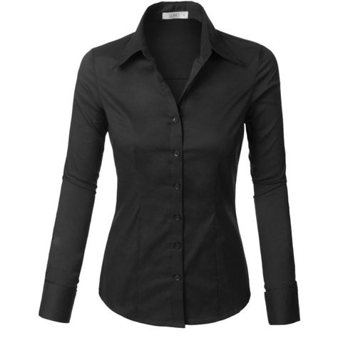 LE3NO Womens Tailored Long Sleeve Button Down Shirt with Stretch (£9.60) ❤ liked on Polyvore featuring tops, long sleeve button down shirts, long sleeve button up shirts, tailored shirts, long-sleeve shirt and stretch shirt Dress Shirts Women, Audrey Parker, Color Combos Outfit, Blue Long Sleeve Tops, Stitch Fix Outfits, Stitch Shirt, Future Outfit, Polka Dot Shirt, Bridal Blouse Designs