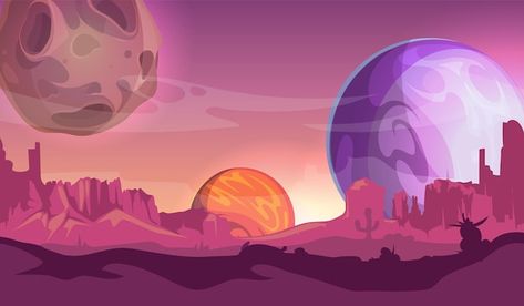 Vector cosmos background. universe, view... | Premium Vector #Freepik #vector #space-game #fantasy-world #cartoon-space #game-background Background Universe, Doctor Who Drawings, Planet Landscape, Space Magic, Game Background Art, Cartoon Space, Space Illustration, Space Games, Magic World