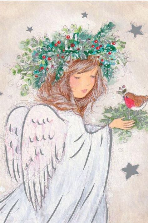 Christmas Angel Illustration, Christmas Angel Art, Angel Christmas Cards, Christmas Toy Soldiers, Best Christmas Cards, Happy Christmas Card, Angel Illustration, Charity Christmas Cards, Red Angel